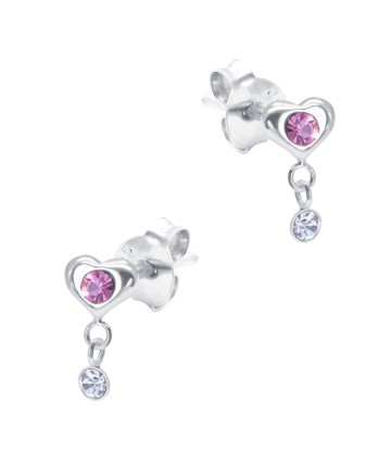 Sweet Hanging Heart Silver Stud Earring STS-6323